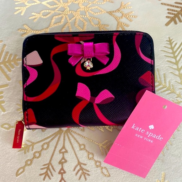 kate spade Other Wrapping Party Small Zip Wallet / Cardcase, Black & Pink - Picture 7 of 15